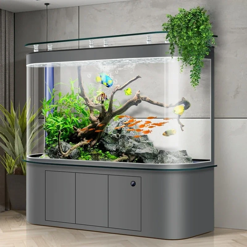 Household circular arc-shaped water-free bottom filtration in the living room Intelligent landing ecology