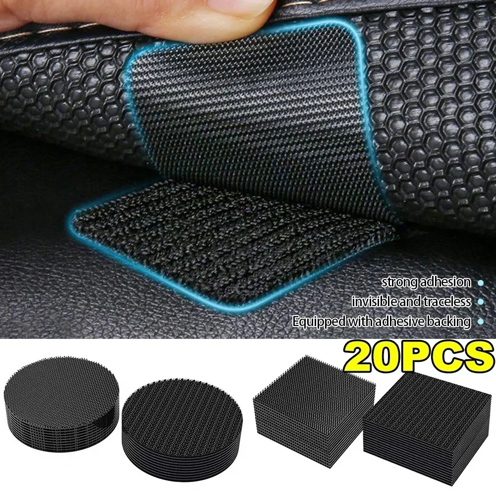 2/100PCS Strong Double Sided Adhesive Tape Car Floor Mats Self-adhesive Hook-and-loop Fastener Self-adhesive Carpet Fasteners