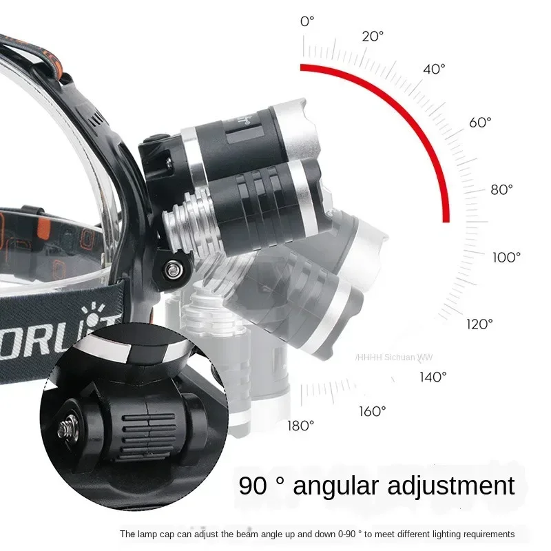 

D5 2*18650 USB Rechargeable Headlamp Led Flashlight Head Torch Lantern Waterproof Flashlight Fishing Camping Portable Headlight