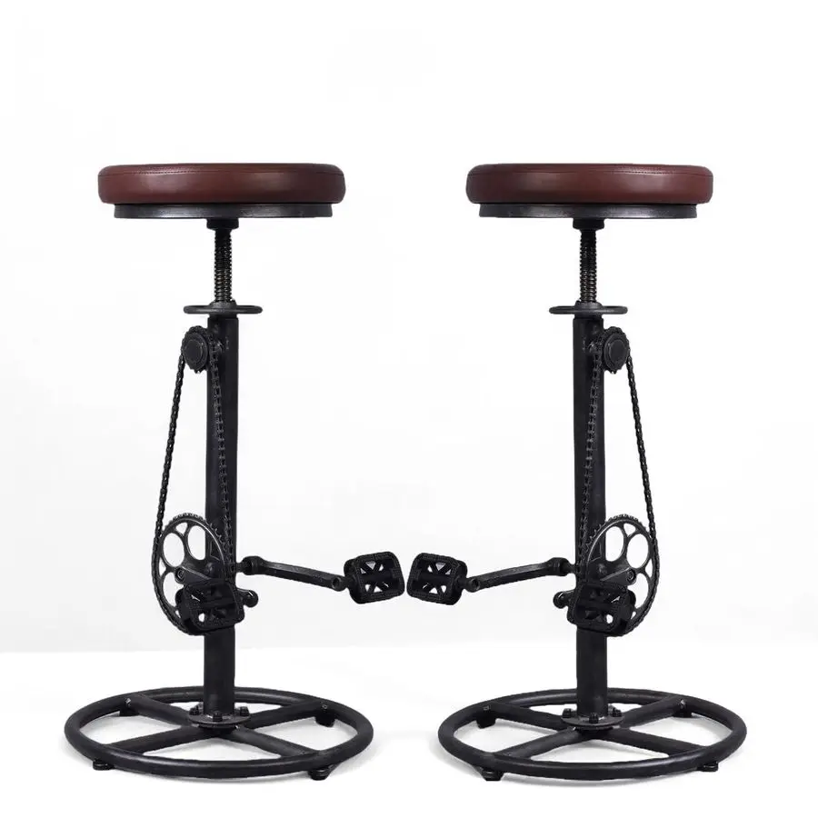 

Барные стулья, поворотное сиденье из искусственной кожи, 2937 дюймов, регулируемый по высоте, дополнительный высокий велосипедный стул с бикипажным педалью, кухонный островной табурет, магазин