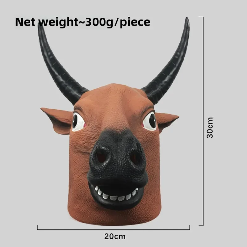 Decorazione della festa di Halloween Maschere di animali in lattice Carnevale Night Club Masquerade toro Costume cosplay Puntelli maschera spaventosa jk;6