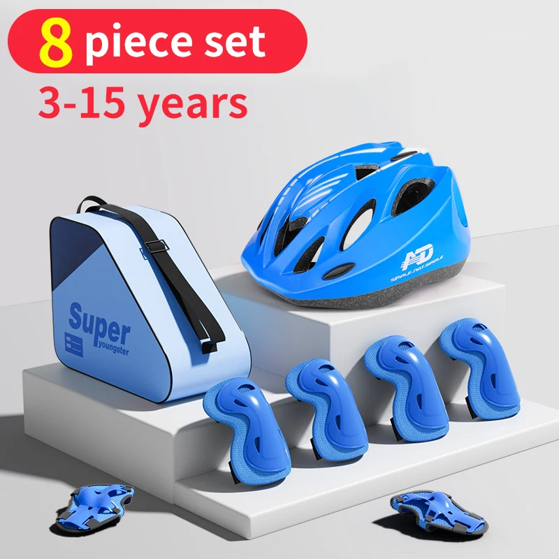 Child helmet knee elbow pads kid Protection Kit kid girl boy 3 4 5 6 7 8 9 10 11 12 13 14 15 year Suitable for roller skateboard