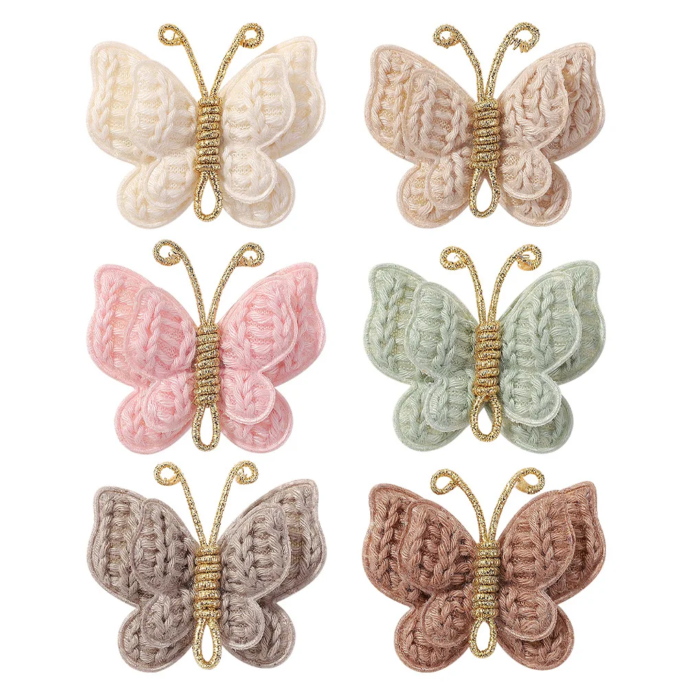 

6PCS New Fashion Kid Headdress Cute Handmade Woven Butterfly Hair Clips Girls Hairpins Hair Accessories Barrettes