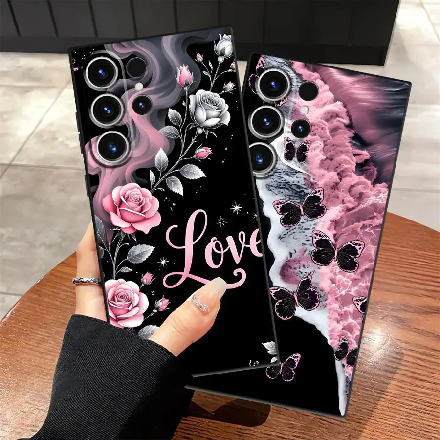 Funda Phone Cover Case for Samsung Galaxy S26 Ultra S24 S21 FE S20 Ultra S25 Plus Note 20 8 9 10 S10 S9 S23 Landscape Butterfly