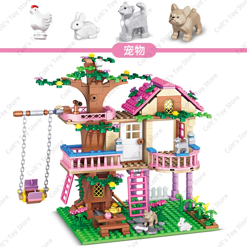 New Girls Friendship Tree House Building Blocks Dream Villa Castle Bricks Classic Friends Girl Figures Model Kids Birthday Gifts