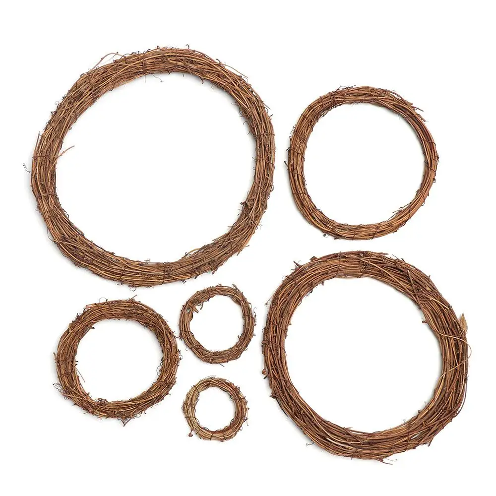 8-30CM DIY Craft Wedding Wreaths Window Door Hanging Rattan Garland Round Shape Ramadan Decoration Sepak Takraw