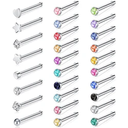 20 Gauge Nose Stud Rings Surgical Steel Nose Pin Bone Studs Nose Piercing Jewelry