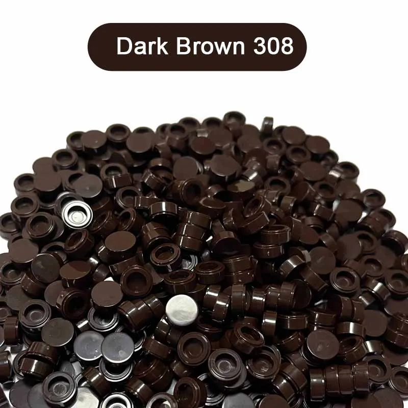 300PCS Brown And Flesh Color Round Tile 1x1 98138 Building Block Part Brick for Kids Pixel Art Remix Painting Gift DIY Toy