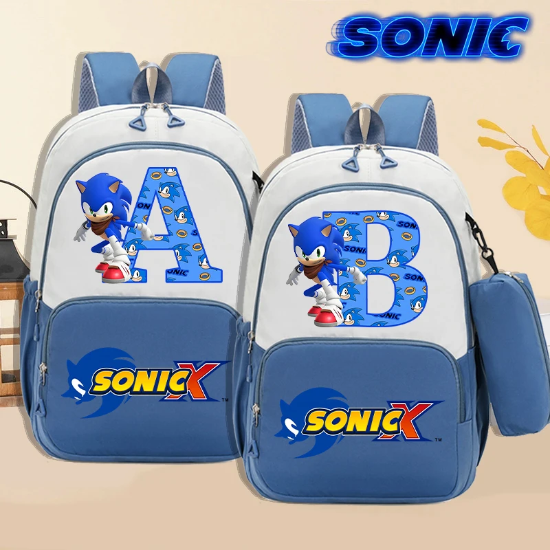 Nuovi zaini ad alta capacità Sonics con astuccio Studenti Cartoon...