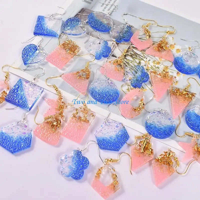 HX6F Silicone Mold Geometry-shaped Keychain Mould With Hole Keyring Pendant DIY Craft