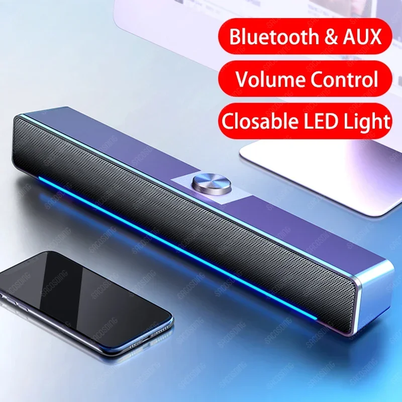 

2024 LED TV Sound Bar AUX Wired Wireless Bluetooth Speaker Home Theater System Surround SoundBar for TV PC Computer Speakers