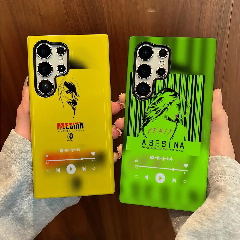 

B-Brytiago Phone Case For Samsung S25 Film Shell Luxury GalaxyS24Ultra 23plus S22 21 A56 36 26 16 Double Layer Cover