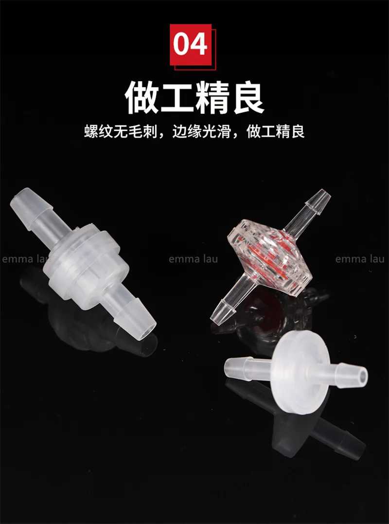 3-20 مللي متر البلاستيك في اتجاه واحد غير عودة معبد السوائل المضمنة تحقق صمام للوقود الغاز السائل الأوزون مقاومة توقف المياه