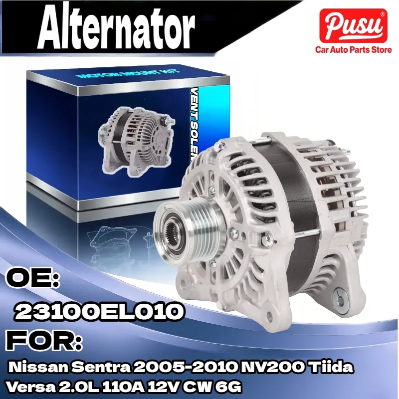 

110A 12V Alternator for Nissan Sentra NV200 Tiida Versa 2005 2010 2.0L CW 6G 23100EL010
