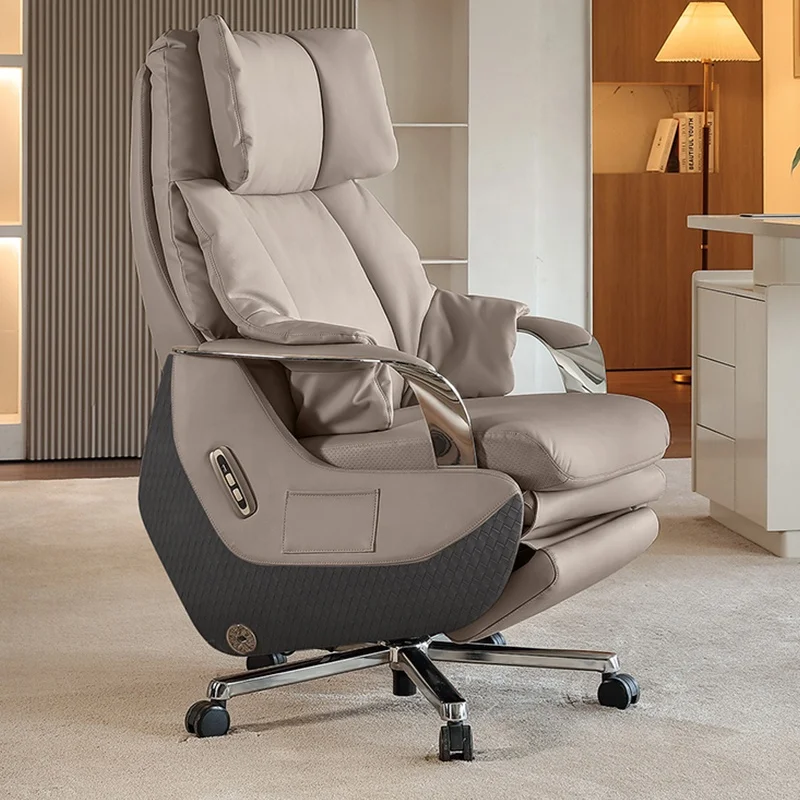 

Modern Comfortable Office Boss Chair Electric Sedentary Cowhide Massage Extendable Computer Chair