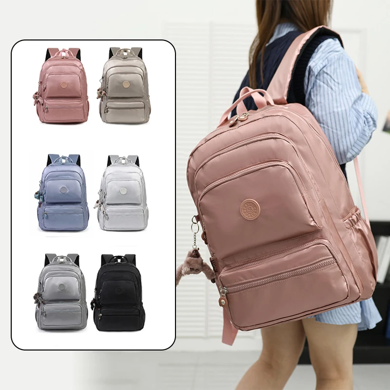 Girls Backpack with Pendant Large Capacity Commuting Hiking Trekking Camping Outdoor Travel Bag Portable Laptop Schoolbag