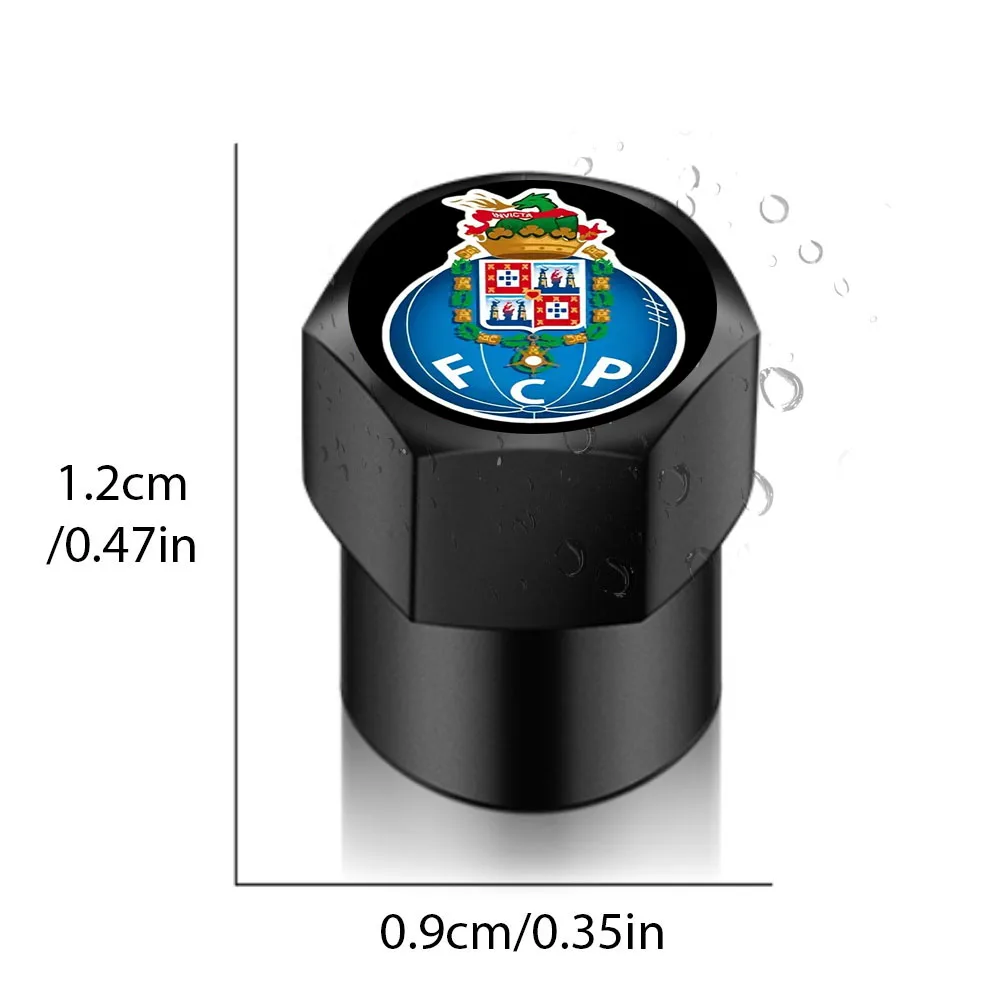 4 قطعة غطاء صمام السيارة العالمي اكسسوارات عجلة قضيب صمام إطار الإطارات الهواء ملصق ل FC بورتو كرة القدم كرة القدم أنصارين هدية