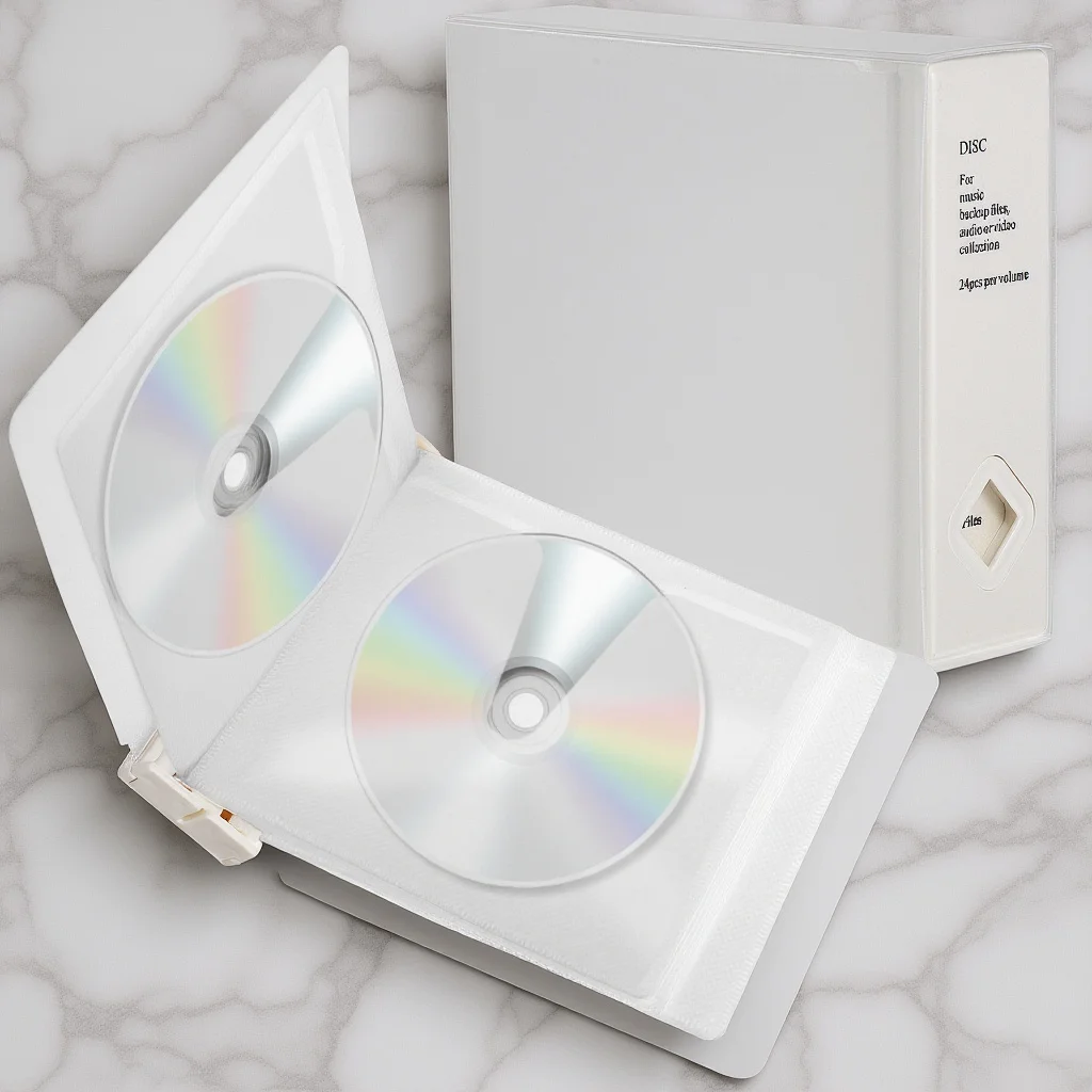

Disc Storage Organizer Box 24 Capacity Thick Hardness Cd Dvd U Disk Protector Non-Woven Lining Ideal for Collectors Home Use