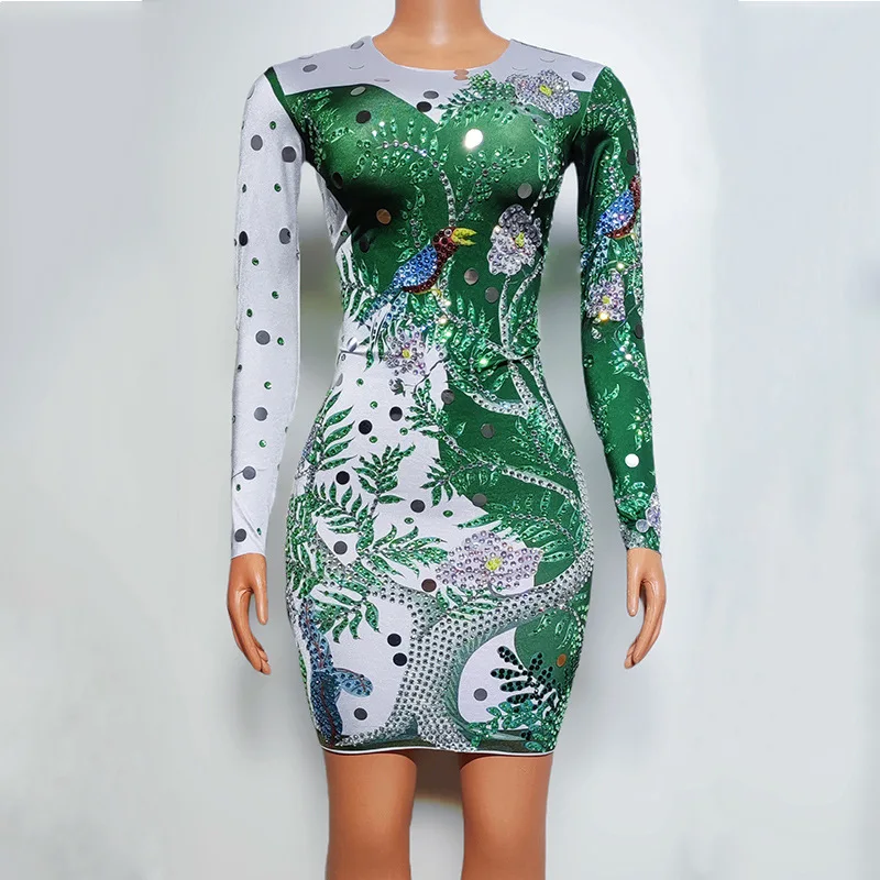 

Birthday Costume Party Jungle Print Performance Costume Dance Team Stage Costume Fresh And Unique Party Dress Women Shorts Dress