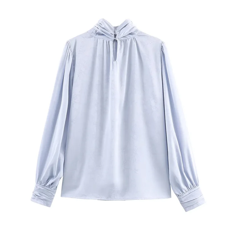 NINE ZAR Top largo de satén de seda para mujer, sensación irt con nudo, corte holgado, Material de terciopelo, agradable para la piel, transpirable