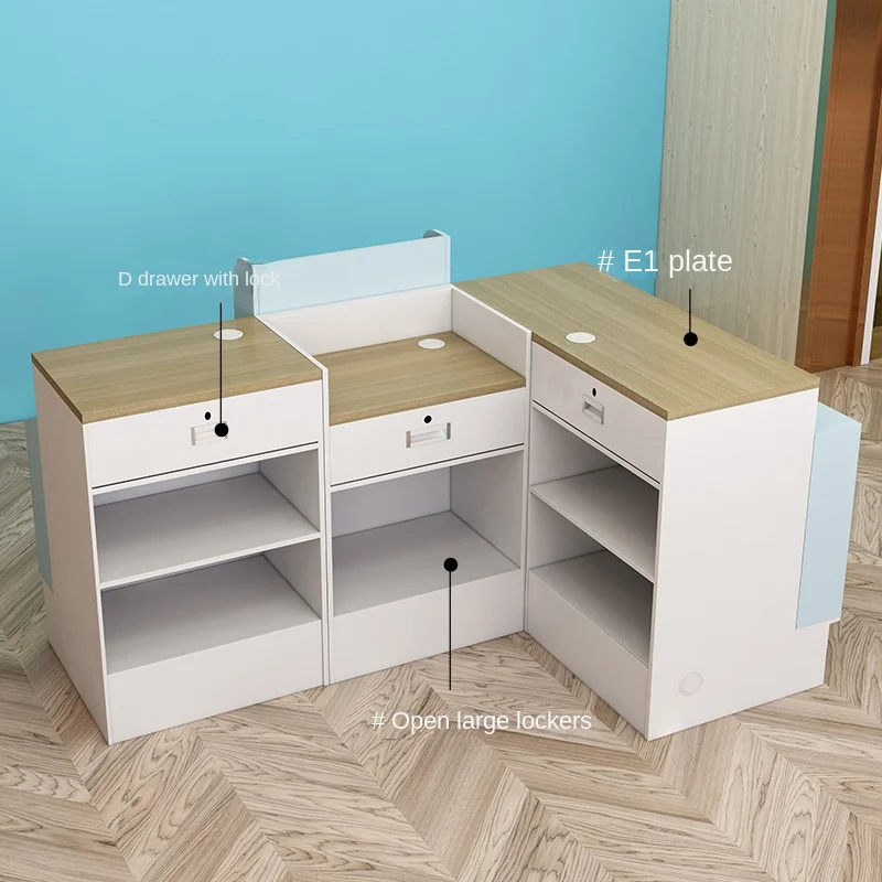 custom.Supermarket Wooden Combination Cash Register Counter Convenience Store Maternity and Store Simple Payment Bar Commer