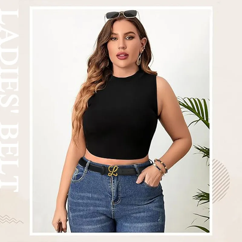 2025 حزام جلدي نسائي دنيم متعدد الوظائف بأسلوب شخصي زخرفي حزام خصر من سبيكة حزام رفيع للنساء