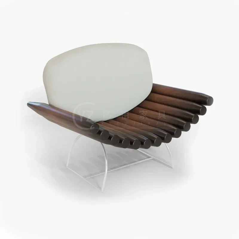 P Nordic، كرسي أريكة من الخشب الصلب، شرفة غرفة المعيشة المنزلية، الترفيه، كرسي فردي معدني