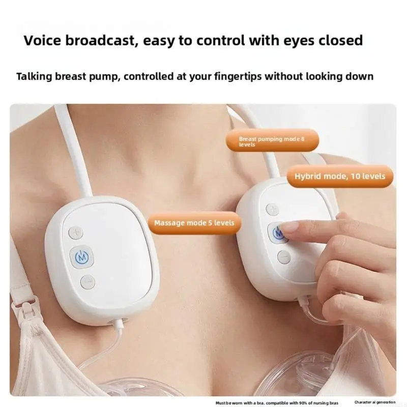Wearable Double Side Electric Breast Soft Silicone Comfort Quiet Operation Easy Cleaning for Nursing Mother A2UB