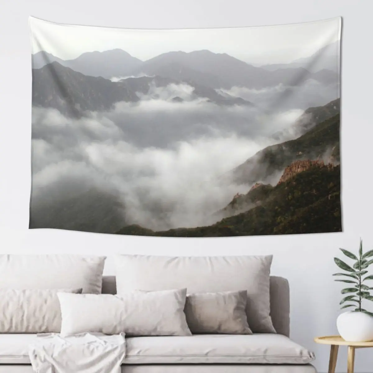 

Cloudy Mountains Tapestry Wall Hanging Room Decor Aesthetic Cute Decor Bedroom Decor Aesthetic Tapestry