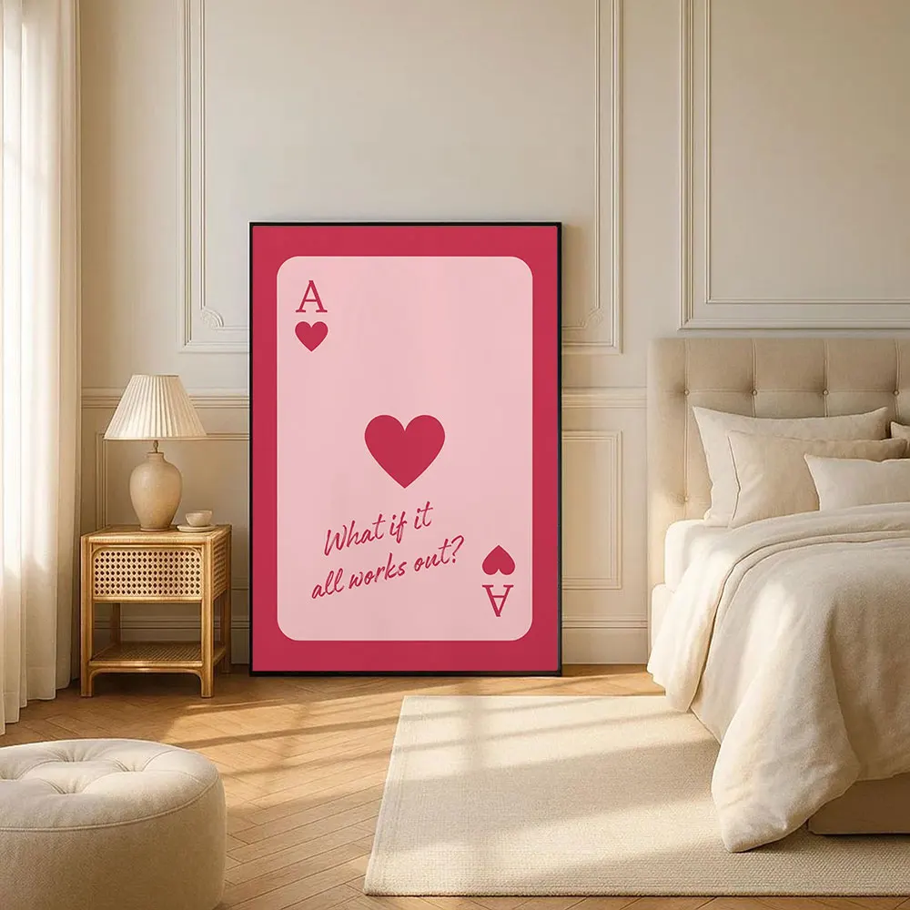 خمر محظوظ 8 الكرة الآس من القلوب والأوقات الجيدة تذاكر جدار الفن يطبع قماش اللوحة المشارك غرفة المعيشة غرفة نوم ديكور المنزل #3
