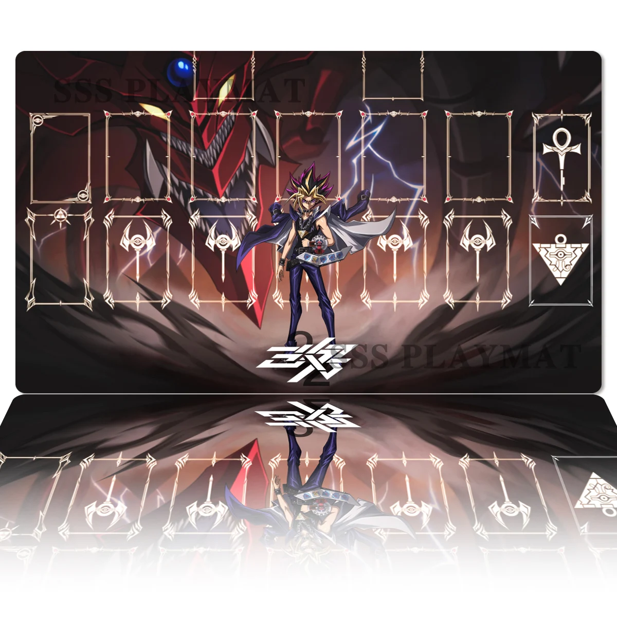 

YuGiOh Duel Playmat Slifer The Sky Dragon TCG CCG Коврик Бесплатная сумка Коллекционный коврик для карточных игр Настольный игровой коврик Коврик для мыши Высокое качество