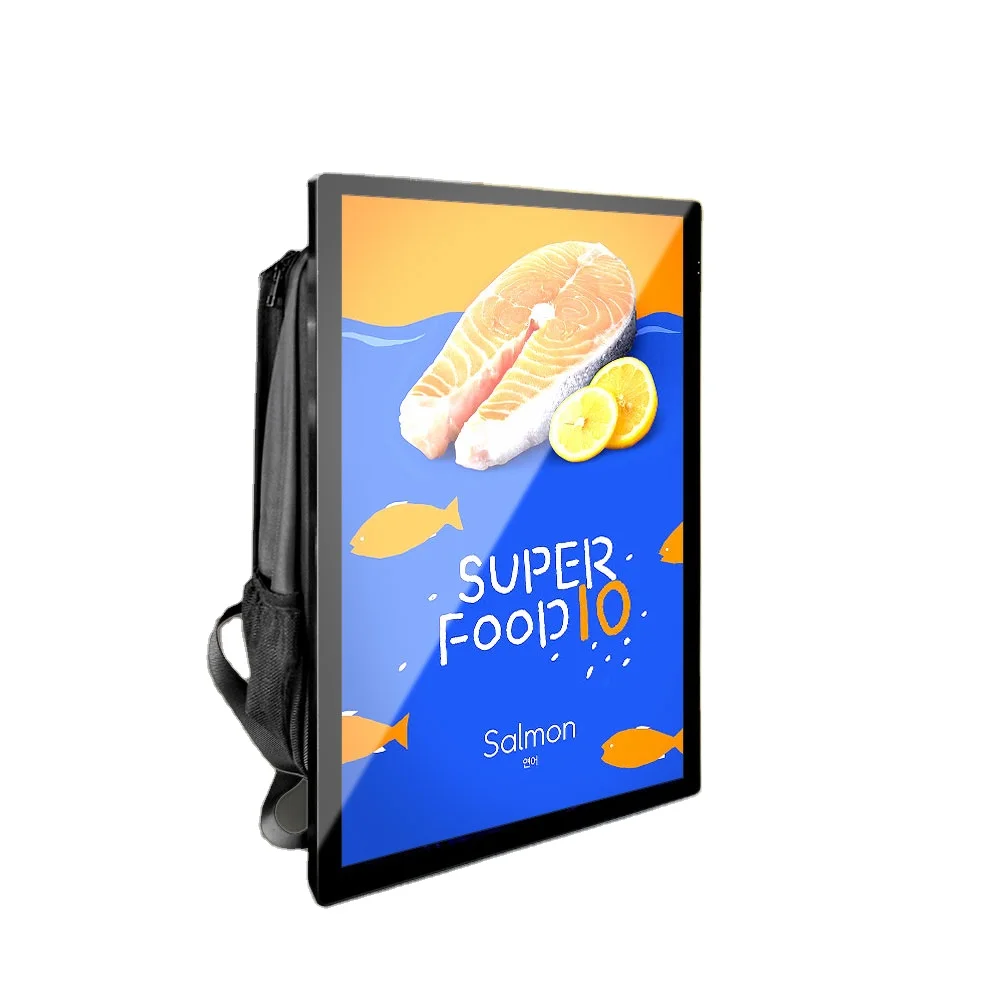 Backpack Advertising Billboard Android Touch Screen Lightweight Human Walking Lcd Billboard Backpack Type