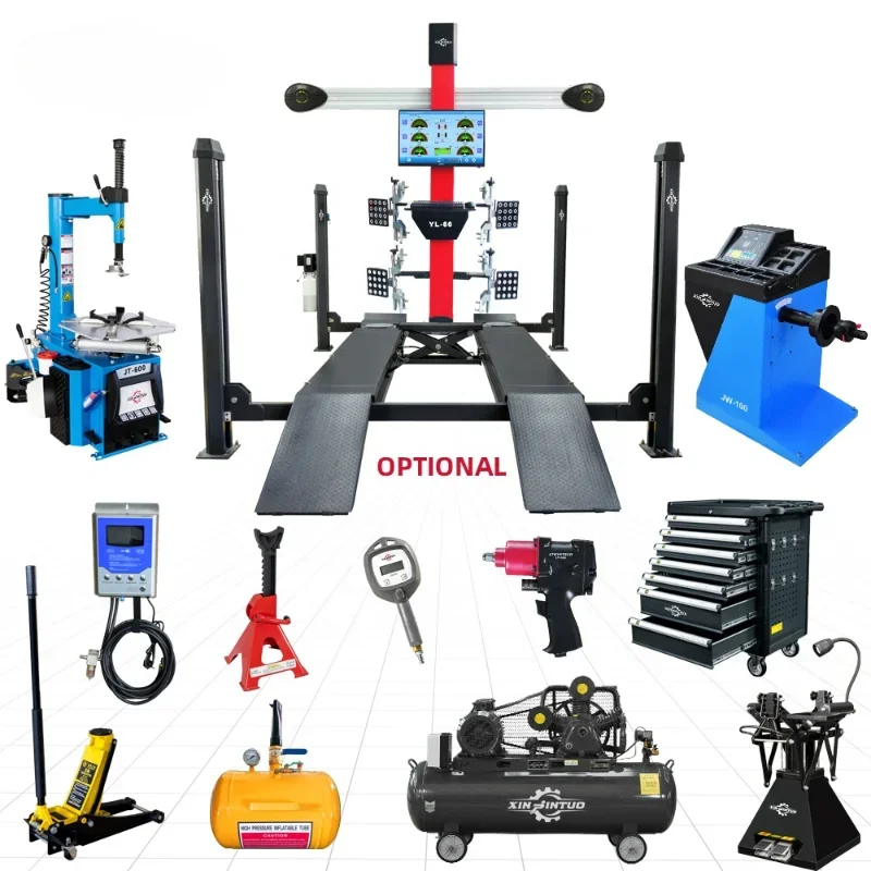 Repair Workshop Equipment Combo 3d Four Wheel Alignment Machine Full Set Wheel Balancer And Tire Changer