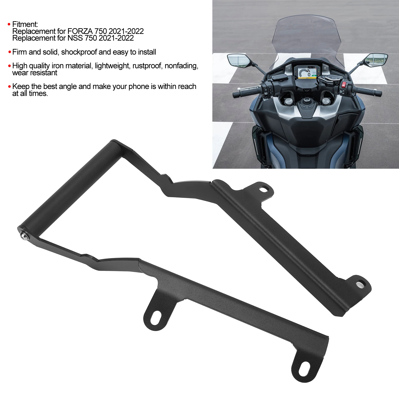 

Motorcycle GPS Smart Phone Holder Navigation Bracket Kit Replacement for FORZA/NSS 750 2021‑2022 Motorcycle Navigation Bracket