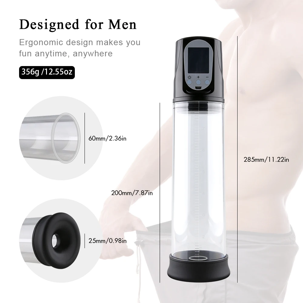 Electric Penis Pump Sex Toys for Men Male Masturbator Penis Penile Vacuum Pump Penis Enlargement Enhancer Massager Ring