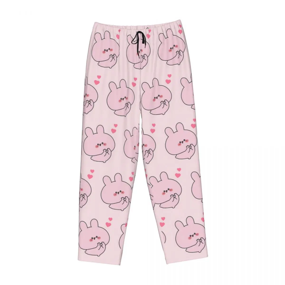 Custom Asamimichan Pajama Pants Sleepwear for Women Elastic Waistband Cute Rabbit Sleep Lounge Bottoms with Pockets