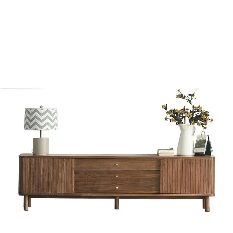 

North American black walnut all solid wood TV side cabinet log simple modern Japanese oak