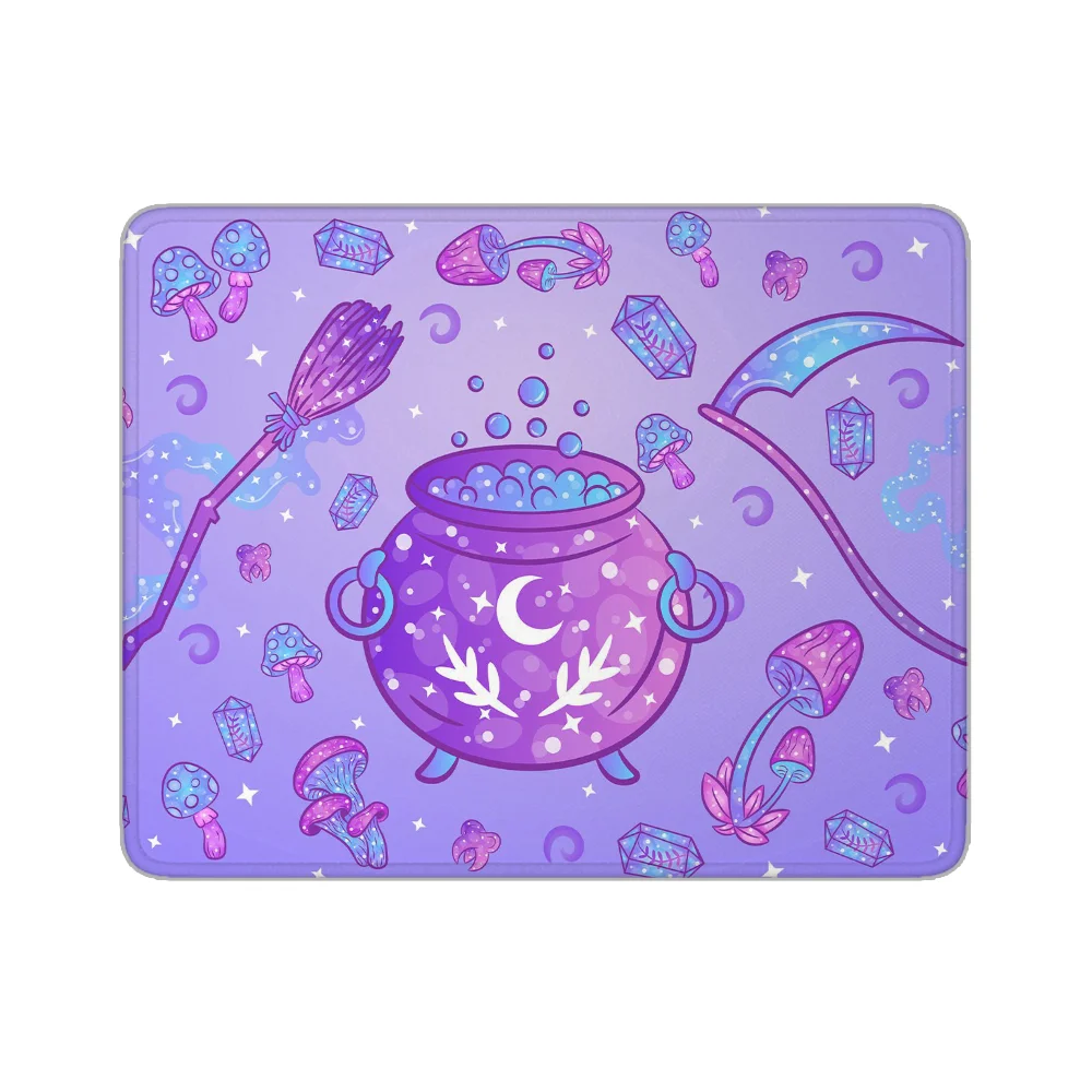 Pastel Witch Desk Mat Cute Kawaii Purple Mousepad Witchy Gaming Deskmat Multi Sized Lavender Cottagecore Goth Mouse Pad