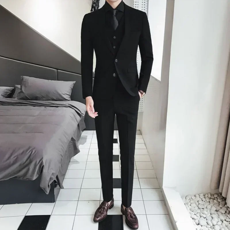 الدعاوى S-8XL أزياء رجالية (سترة + سترة + بنطلون) رجل زفاف الأعمال مقابلة احترافية كاملة بدلة رسمية غير رسمية #3