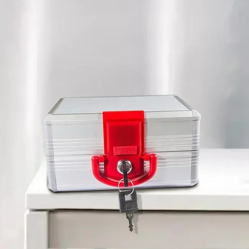 Portable office supply box with 6 or 9 compartments, adjustable aluminum alloy PC, suitable for storing company financial seals.