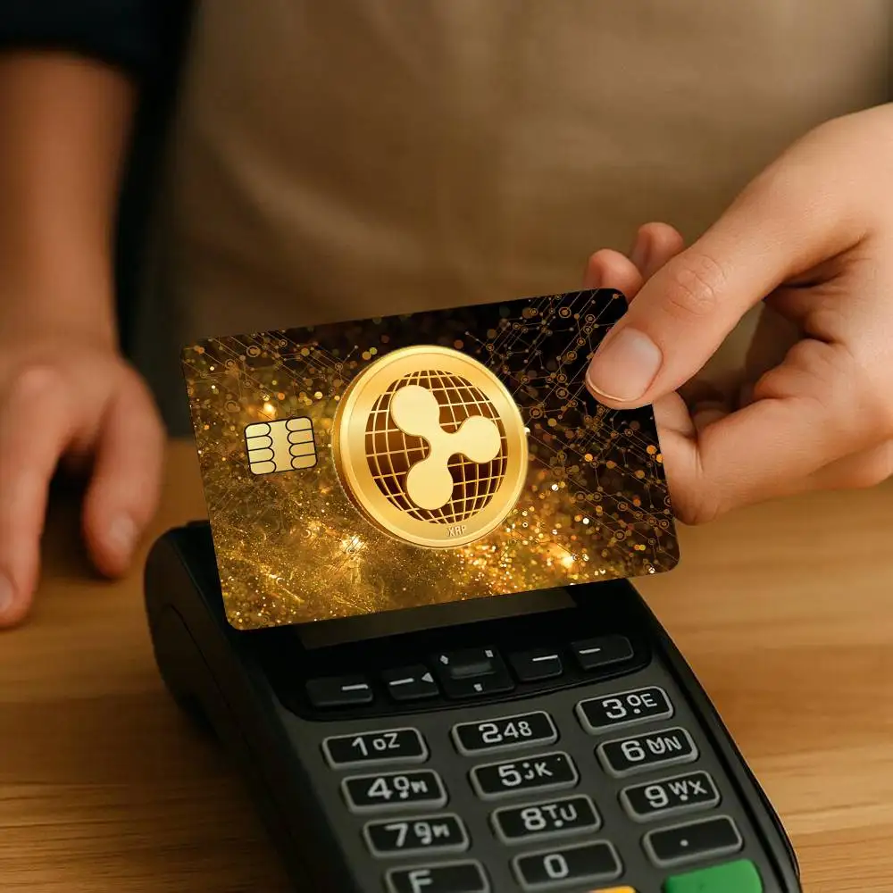 Finance X-Xrp Ripple Crypto Credit Card Stickers Skin for Bank Debit Decorative Protection 4PCS Anti-scratch Waterproof