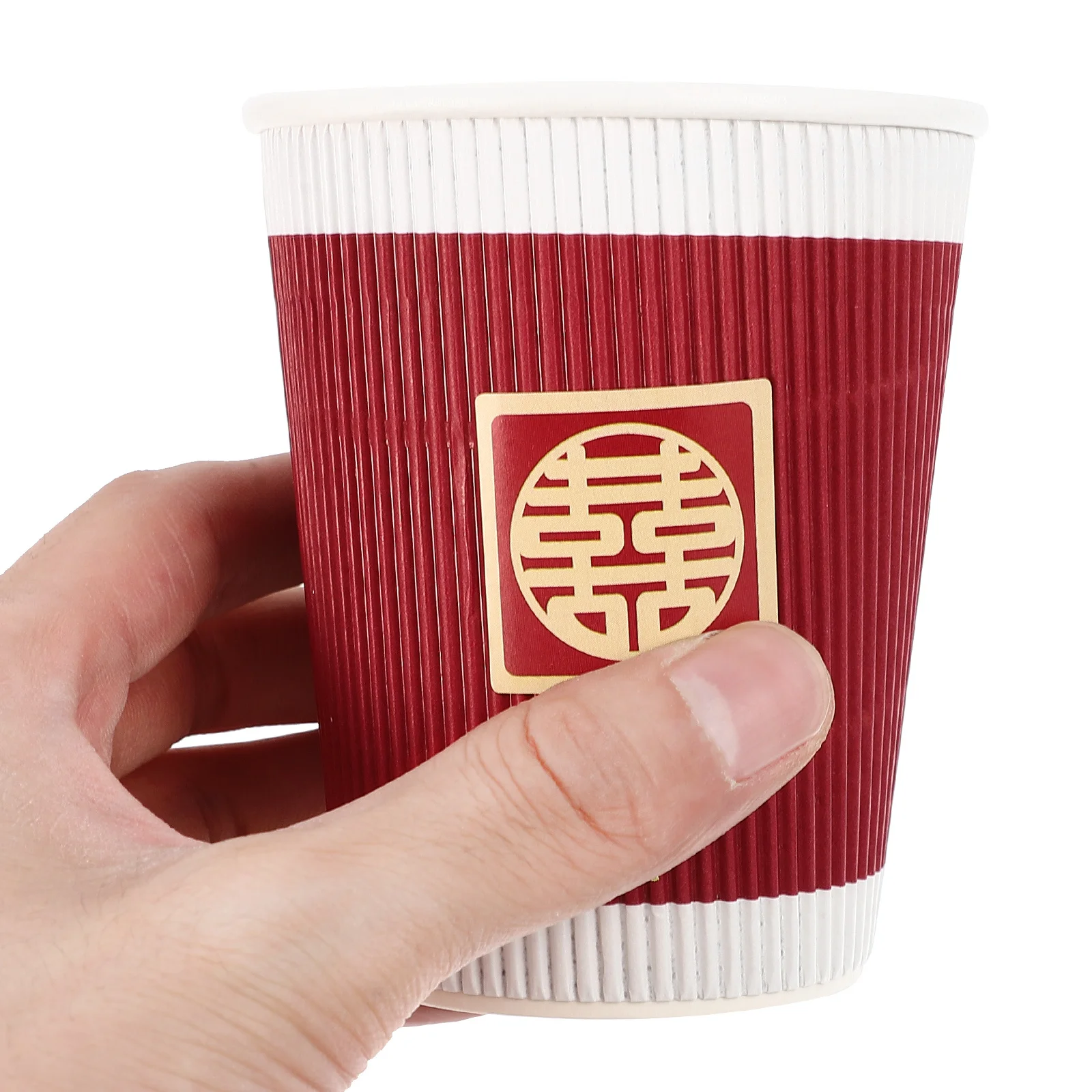 

20Pcs Premium Disposable Wedding Cups Red Chinese Theme Party Drinkware Heatproof Stackable Beverage Cups Banquet Cup