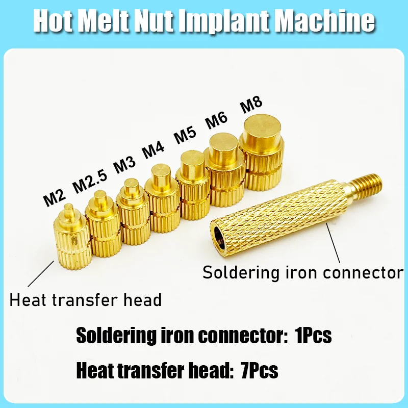ชุดเครื่องเชื่อมเหล็กความร้อนแบบสอด M6 M2 M3 M5ทองเหลืองร้อนละลายน็อตฝังเกลียวชุดสอดสำหรับการพิมพ์3D พลาสติก