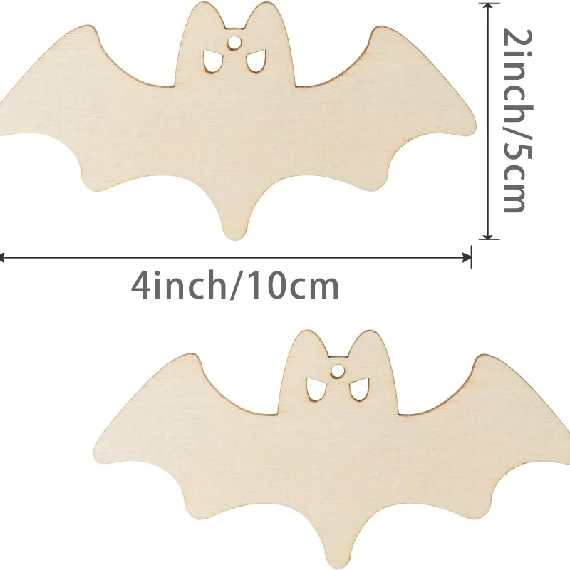 Halloween-Bastelset aus Holz mit Spinnenfledermäusen und Kürbisornamenten für Kinder, DIY-Malerei, Zuhause, Party, hängende Dekorationen, Geschenk