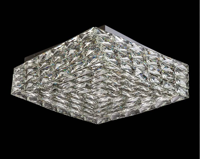 New luxury crystal ceiling light warm and romantic master bedroom light LED net red square room light household ceiling light