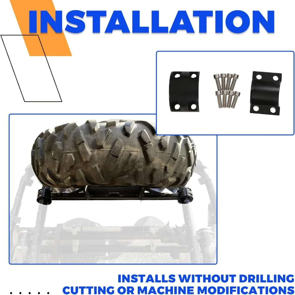 Support de support de pneu de secours robuste pour modèles Polaris RZR, convient aux pneus jusqu'à 30", Installation facile
