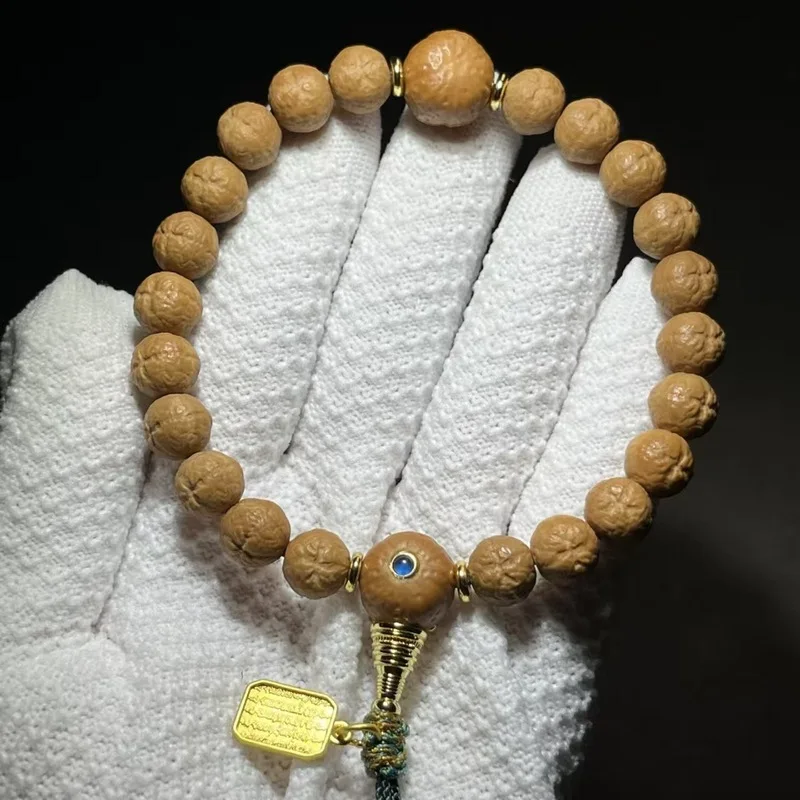 Hou Tou Feng Yan Brass DIY Five-Claw Double-Sided Ruby Style Bracelet, 9MM Bead String for Collecting and Playing with