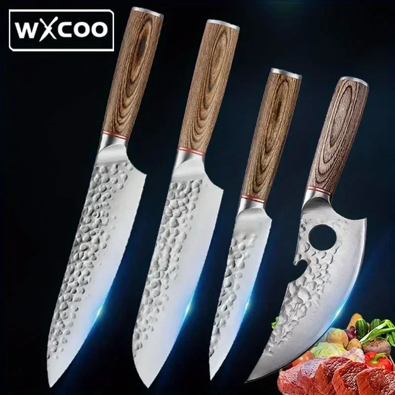 

4 Pcs, Multipurpose Knives with Sharp High Carbon Stainless Steel Professional Kitchen Chef Knife Set Boning Knife for Cooking