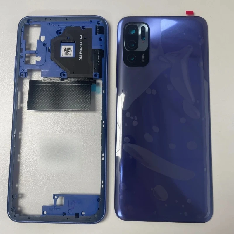 New For Redmi Note 10 5G Phone Housing Middle FrameBattery Cover Rear  Housing Back CaseCamera Lens Repair parts