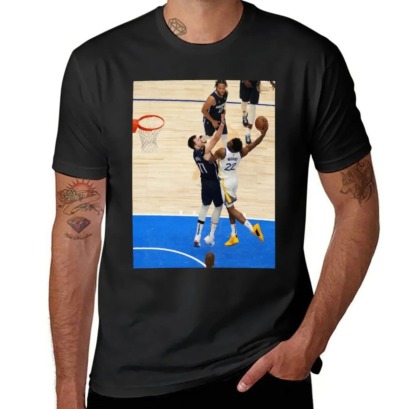 Andrew Wiggins dunk T-Shirt customs design your own vintage clothes tees men Summer fashion New Arrival Cotton Short Sleeve2024